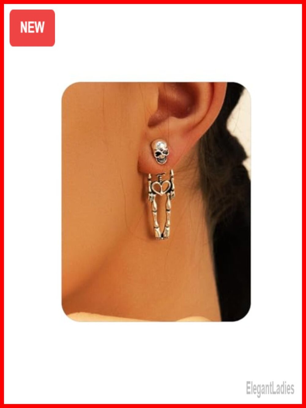Halloween Skeleton Skull Dangle Earrings Punk Party Accessories